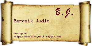 Bercsik Judit névjegykártya